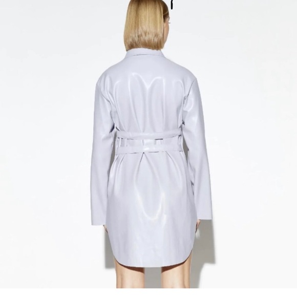 APPARIS VEGAN LEATHER 3/4 LENGTH SHIRT/JACKET - LAVENDER - SIZE MEDIUM - Picture 8 of 9